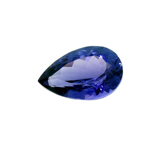 Natural 11.30 Ct Blue Tanzanite Certified Pear Cut