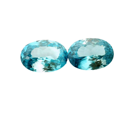 15.48ct Natural Blue Zircon Pair & Oval Cut!!