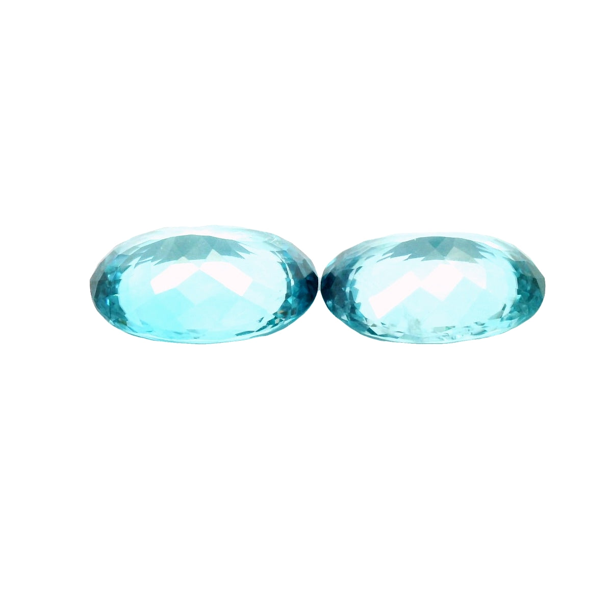 15.48ct Natural Blue Zircon Pair & Oval Cut!!