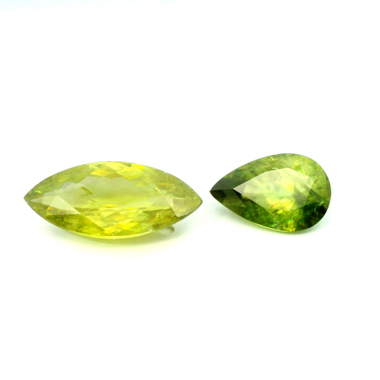 10.41ct Natural Sphene, Pear Cut & Marquise Cut !!