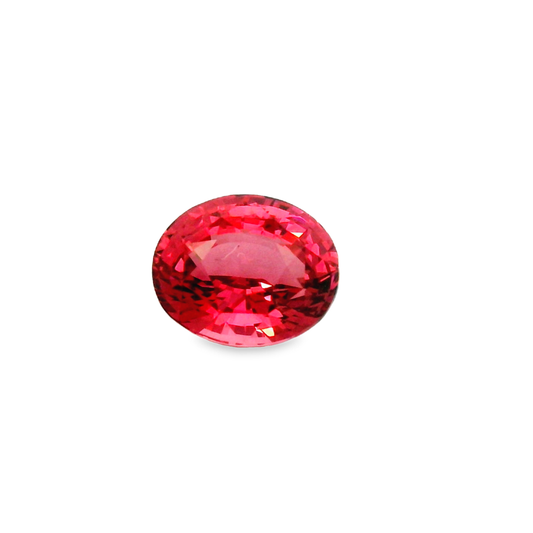 1.50ct Brilliant Cut Oval Spinel Gemstone in Vivid Red
