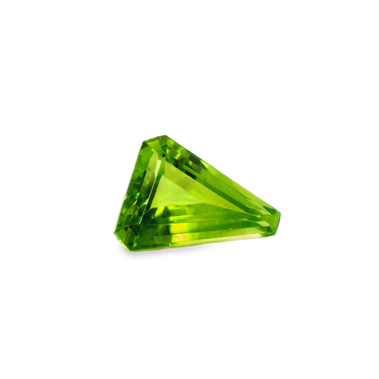 3.55ct Brilliant-Cut Trillion Trilliant Peridot Gemstone