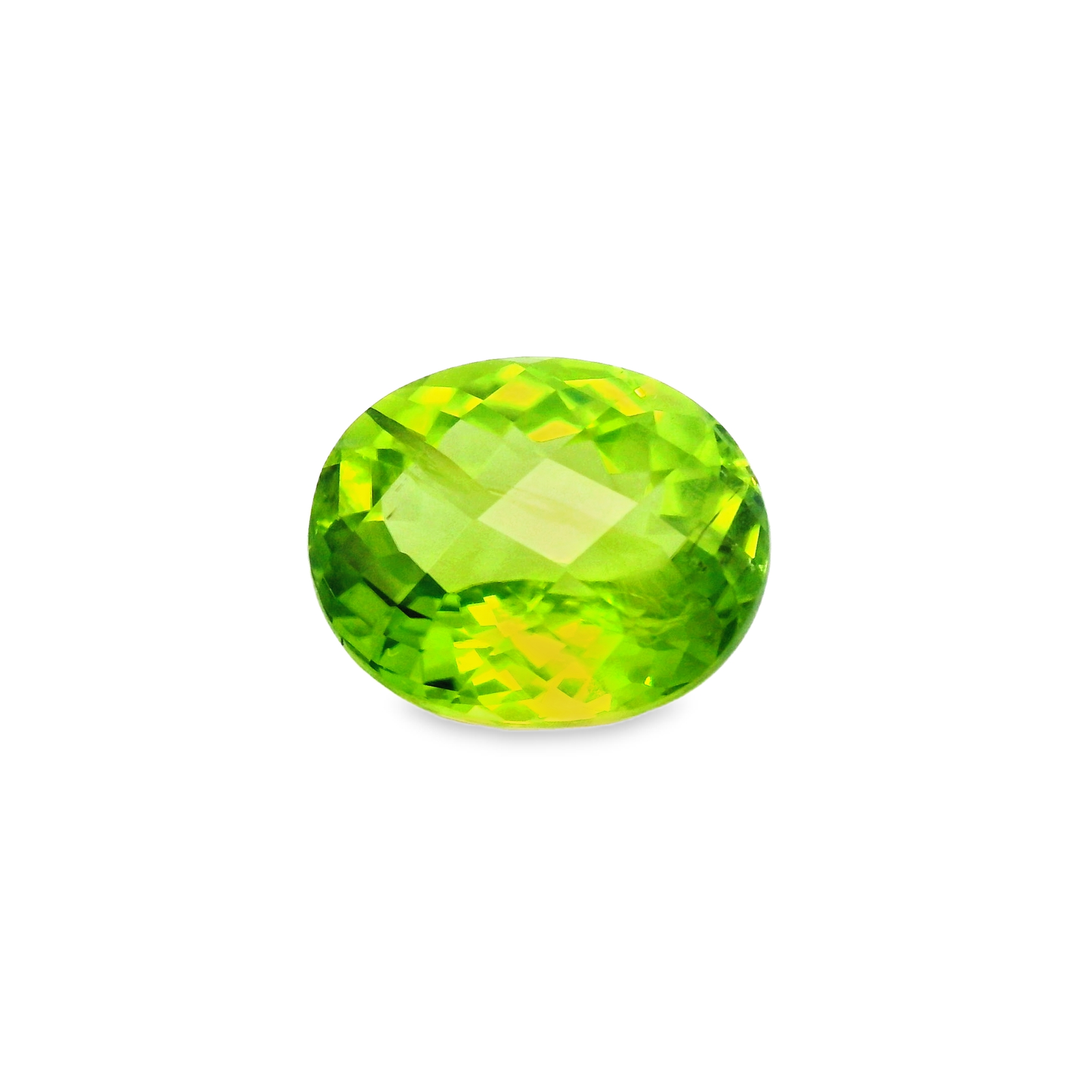 7.57ct Oval Cut Peridot Loose Gemstone with Brilliant Faceting
