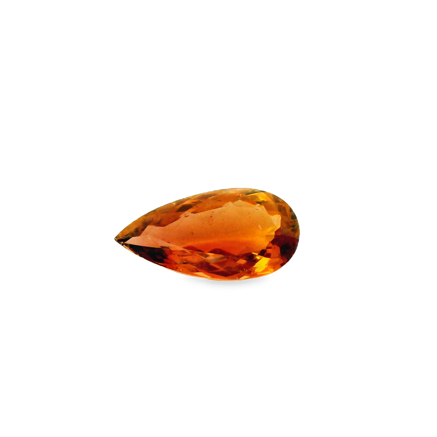 3.96ct Orang Yellow Pear Cut Fancy Tourmaline