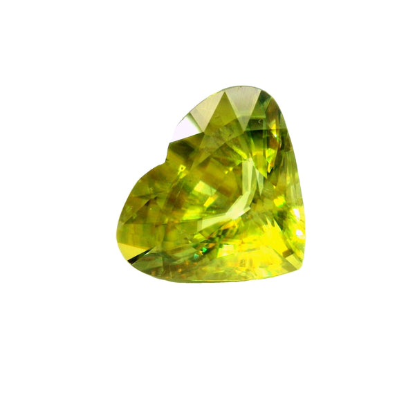 8.92ct Yellowish & Green Color Sphene Heart Shape!!!