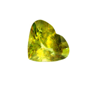 8.92ct Yellowish & Green Color Sphene Heart Shape!!!