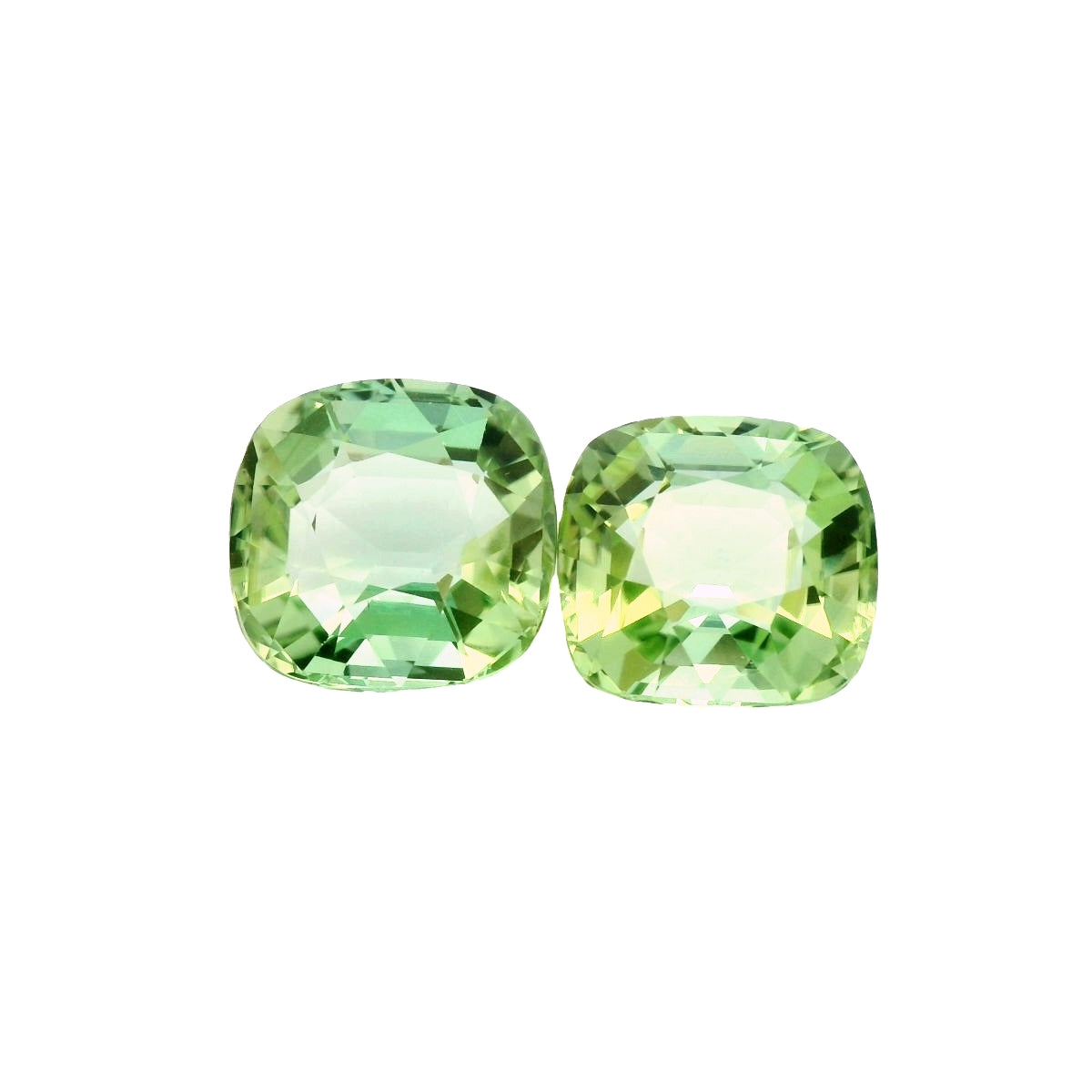 21.02ct Natural Green Tourmaline & Cushion Cut Pair!!
