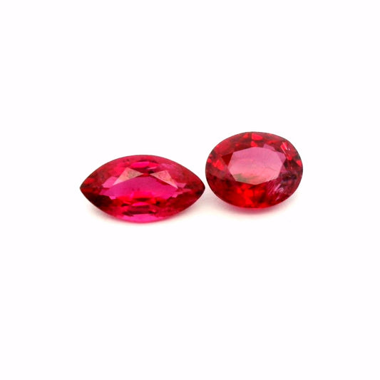 1.90ct Natural Red Spinel & oval &Marquise Cut