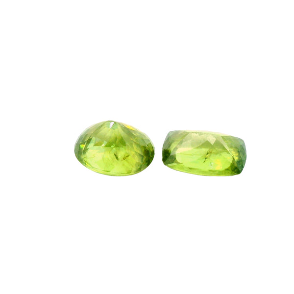 5.85ct Natural Sphene & Oval (octagon) Cut yellowish Green.