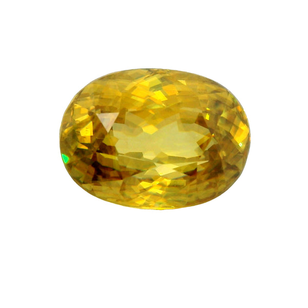 5.86ct Natural Sphene & Oval Cut & Yellowish Green