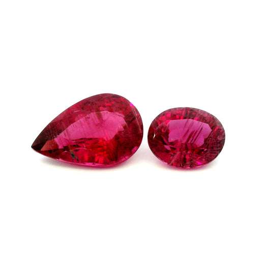 8.60ct Natural Rubellite Tourmaline, Pear& Oval Cut!!