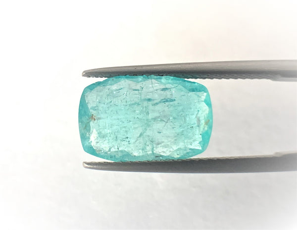 Natural Paraiba Tourmaline 3.45 CTS, Cushion shaped Neon Blue for sale!