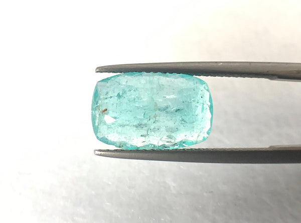 Natural Paraiba Tourmaline 3.45 CTS, Perfectly cut cushion shaped with neon blue in color for sale!
