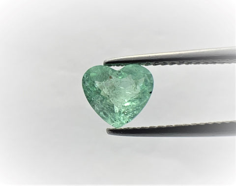 Natural Paraiba Tourmaline 1.07 cts, beautiful heart shaped in green tone.