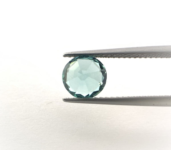 Natural Blue tourmaline 1.48 CTS, Round shaped in beautiful Teal color.